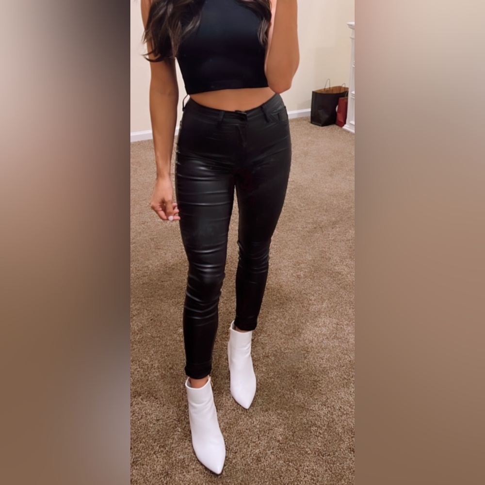 Leather jeans